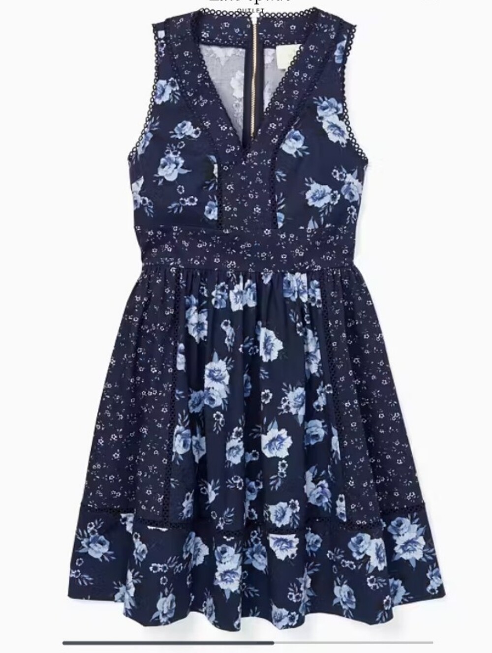 kate spade Navy Floral Sleeveless Fit-and-Flare Prairie Dress